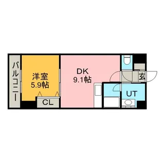 美工ビル【602号室】の間取り