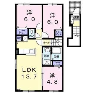 ルミウスD【2階】の間取り
