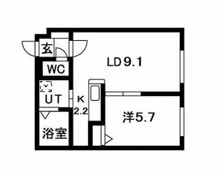 プレイオーネ北13条【2階】の間取り