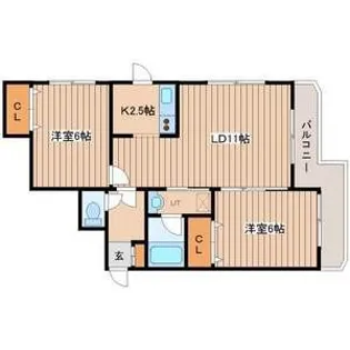 第6司レジデンス【205号室】の間取り