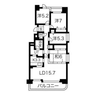 リーベンデール月寒中央【8階】の間取り