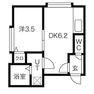 フラットJ北24条東【2階】の間取り