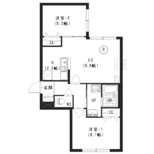 フレシール平岸【2階】の間取り