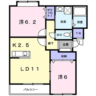 パルクドコート弐番館【3階】の間取り
