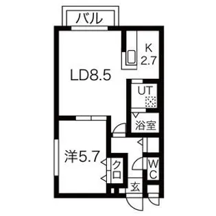 ミルキーウェイ菊水【4階】の間取り