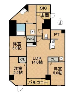 フランセレジデンシア スイート南麻生【4階】の間取り