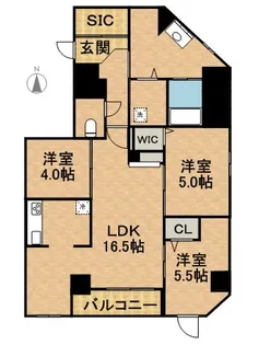 フランセレジデンシア スイート南麻生【4階】の間取り