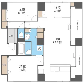 ビッグタワー大通公園【25階】の間取り