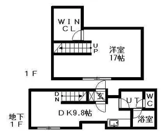 アウルの杜環状東【106号室】の間取り