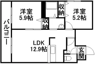ヴェール美香保【1階】の間取り