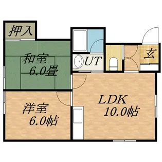 インペリアル伏古A【0201号室】の間取り