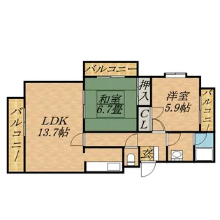 オ・ドミール美香保Ⅰ【0104号室】の間取り