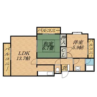 オ・ドミール美香保Ⅰ【3階】の間取り