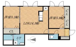 CIELO屯田(シエロ屯田)【102号室】の間取り