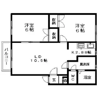 コモド45【0102号室】の間取り