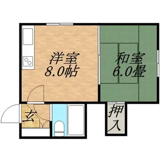 ハイツ本町A【0205号室】の間取り