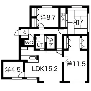ハウスオブリザ新川【2階】の間取り