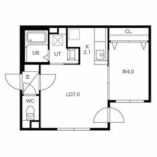 グランドサクセス菊水【0101号室】の間取り