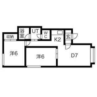エスコート東篠路【201号室】の間取り