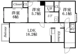 ピュア元町【7階】の間取り