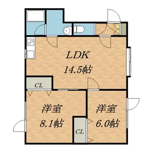 ルピナス東和【101号室】の間取り