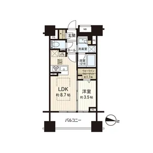 デュオヴェール札幌北大前グレイス【8階】の間取り