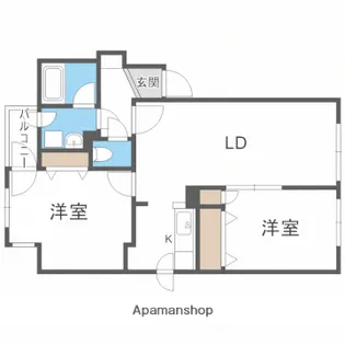 カーサグランデ麻生【101号室】の間取り