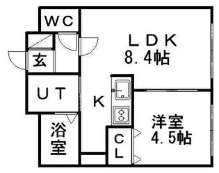 北海道札幌市白石区菊水六条2丁目【アパート】の間取り