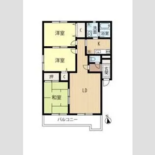 リーベデンス山本【B102号室】の間取り