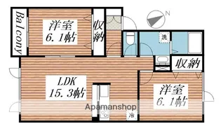 NKハイツ D棟【102号室】の間取り
