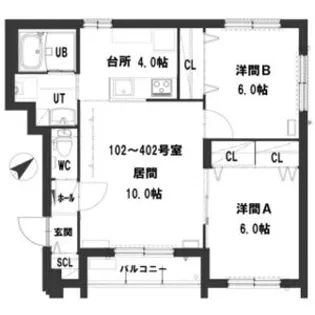 グランメールシュシュ【1階】の間取り