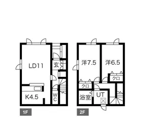 マルシンハイツ4号棟【1階】の間取り