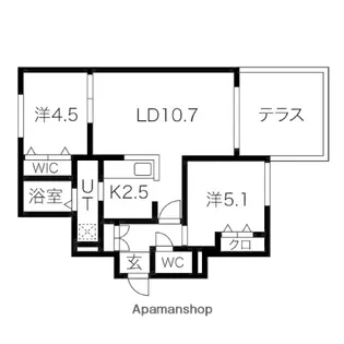 RESIDENCE SHINMEI 新道東【1階】の間取り