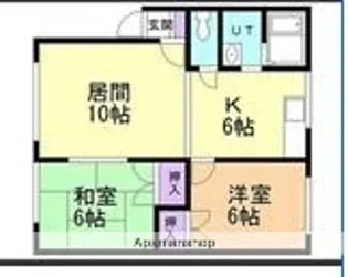 マンション岡島 B【206号室】の間取り