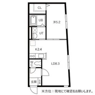 カヌレ菊水【0403号室】の間取り