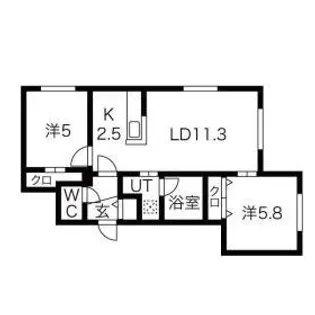 コローレ月寒東【4階】の間取り