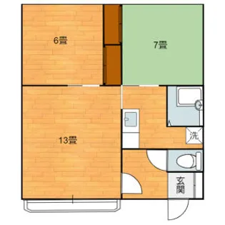 第二コーポ野間【203号室】の間取り