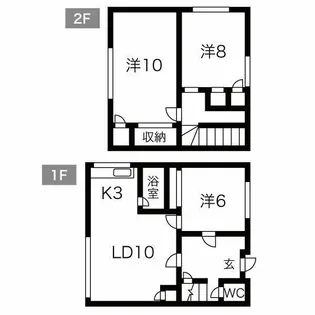 氏家貸家1−14【1号室】の間取り