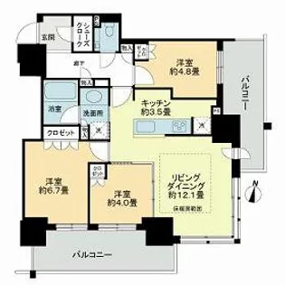 ザ・札幌タワーズ ウエストタワー【0706号室】の間取り