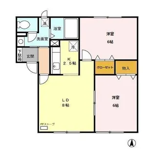アルブル北6条【1階】の間取り
