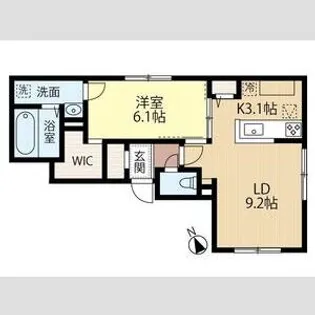 ブリーゼ中の島【4階】の間取り