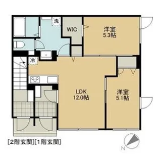グルワール本町【1階】の間取り