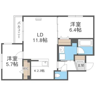 NOBLE VISTA麻生(ノーブルビスタ麻生)【2階】の間取り