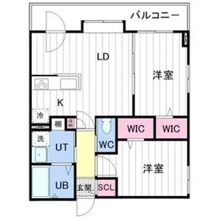 アルファスクエア北22【805号室】の間取り