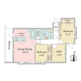 アルファスクエア北11東1【0105号室】の間取り