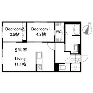 ラグランジュ元町【2階】の間取り