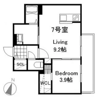 ラグランジュ元町【107号室】の間取り