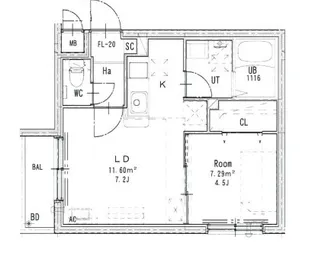 JEEK BLAU MOTOMACHI(ジークブラウ元町)【202号室】の間取り
