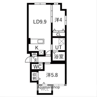 MAISON RIEL 東区役所前【303号室】の間取り