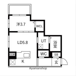 MAISON RIEL 東区役所前【1階】の間取り